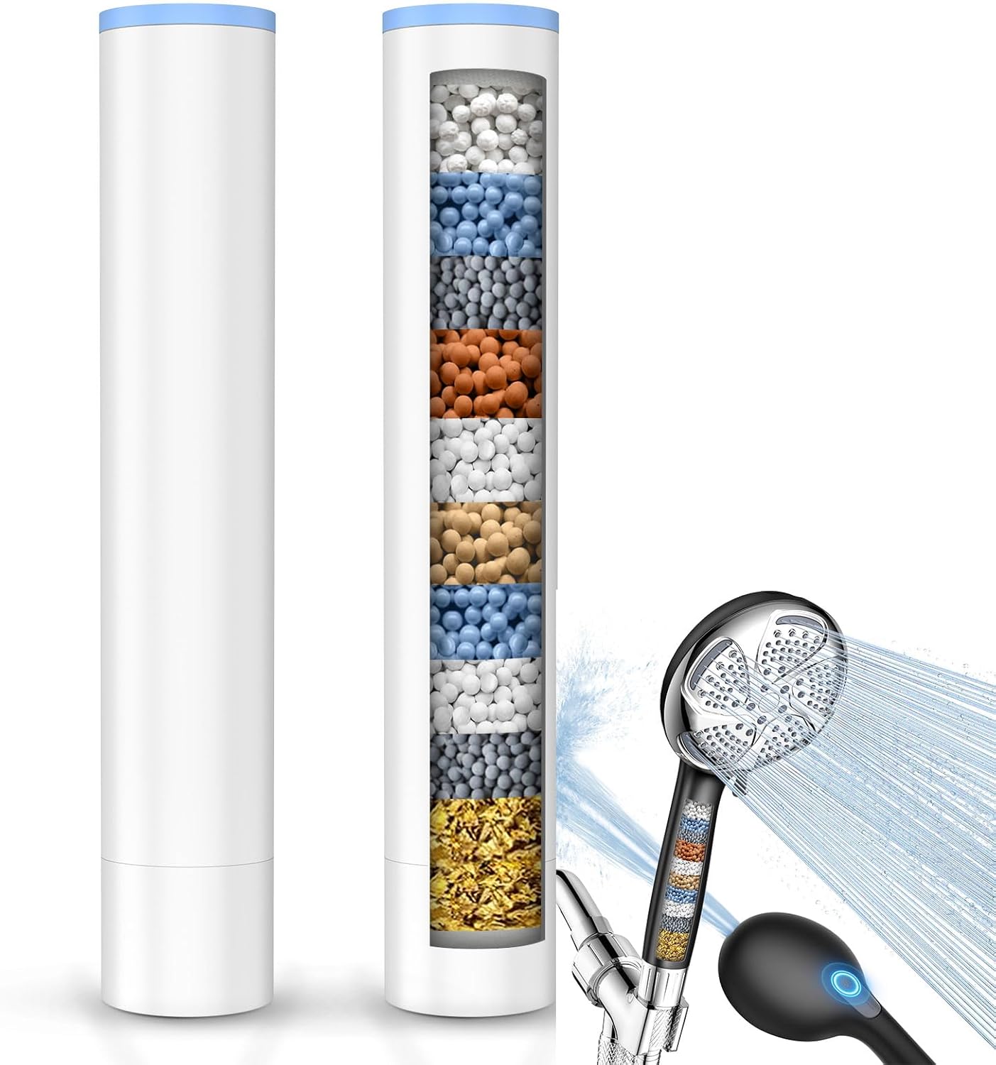 FEELSO 2 Pack Shower Filter for Handheld Shower Head(Applicable to SL7)